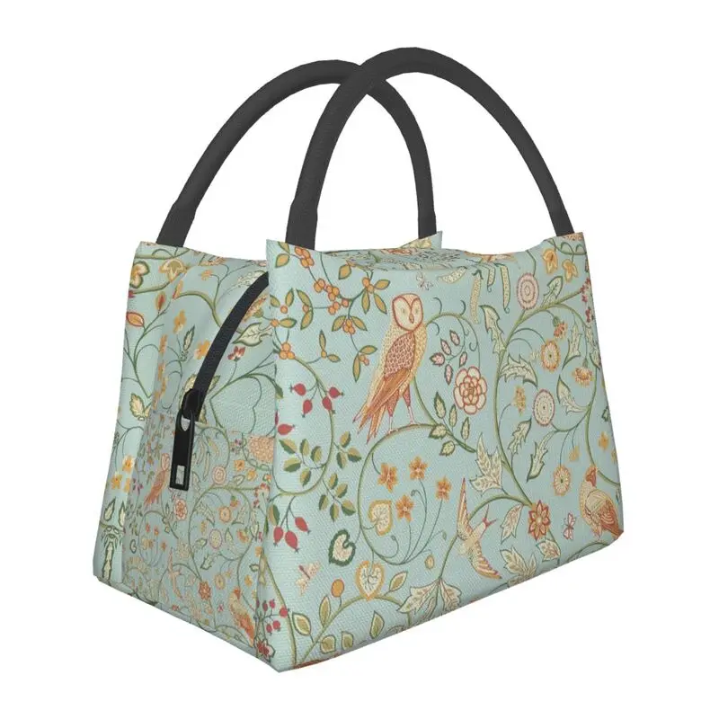 

Newill By William Morris Insulated Lunch Tote Bag for Women Floral Plants Resuable Cooler Thermal Food Lunch Box Work Travel