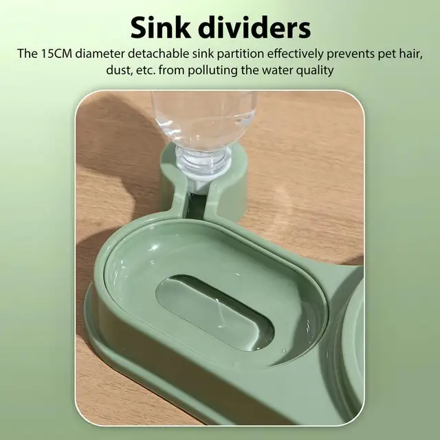 고양이의 건강한 식습관과 수분 유지를 지원하는 물 디펜서 기울어진 고양이 그릇 세트