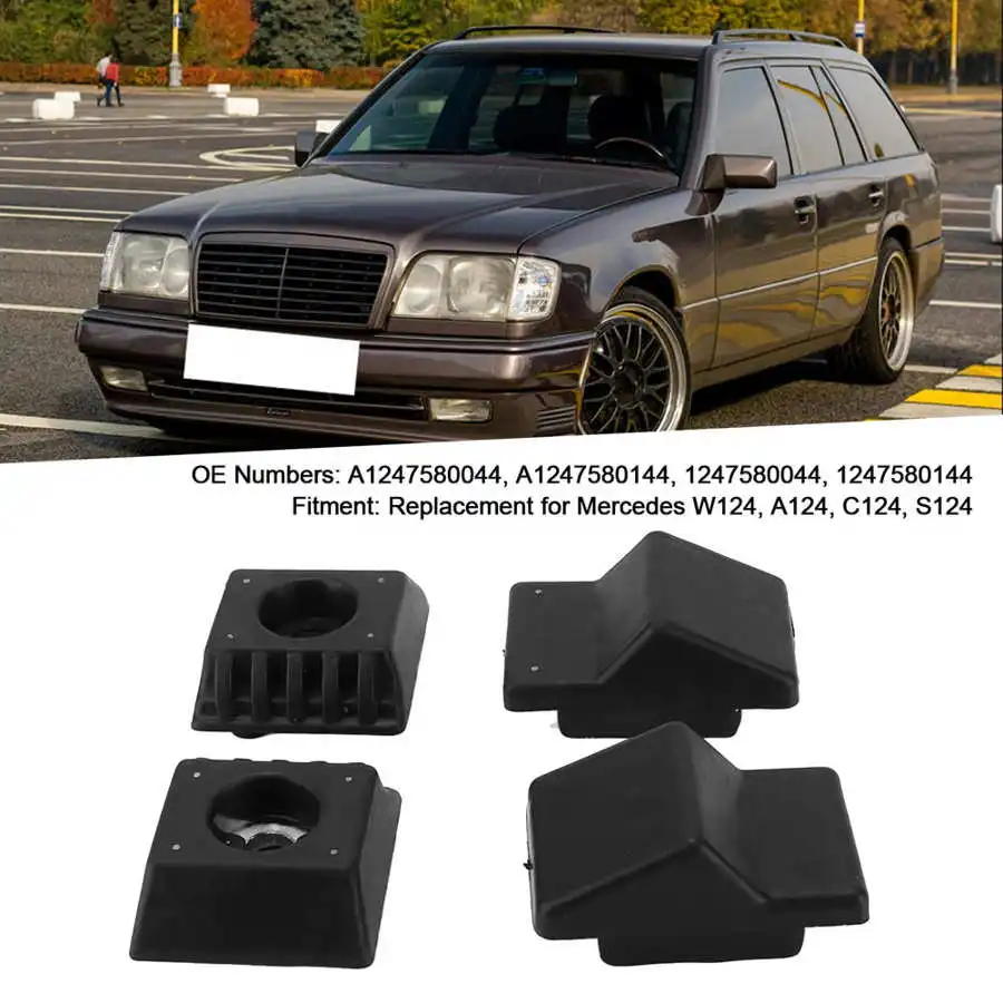 Rear Damping Stopper Block Car 4pcs Trunk Tailgate Stop Buffer 1247580044 A1247580144 Rubber Metal Firm Fit for W124 A124 C124 S124
