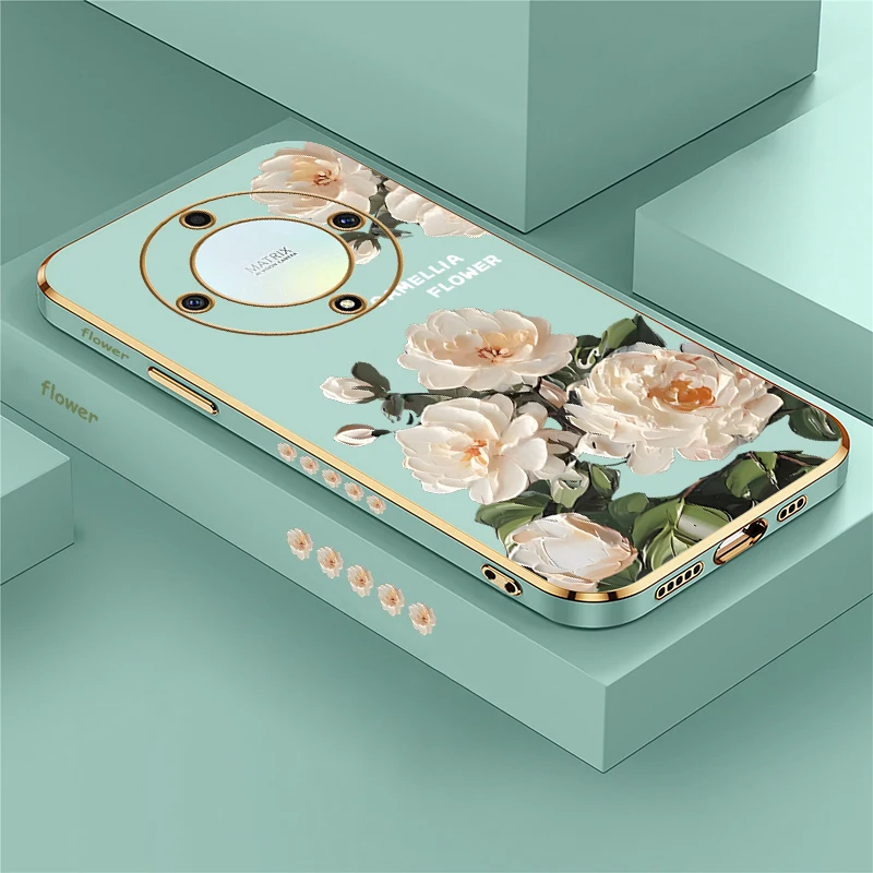 Elegant Floral Shockproof Plating Phone Case for Honor & Huawei Devices
