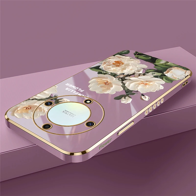 Elegant Floral Shockproof Plating Phone Case for Honor & Huawei Devices