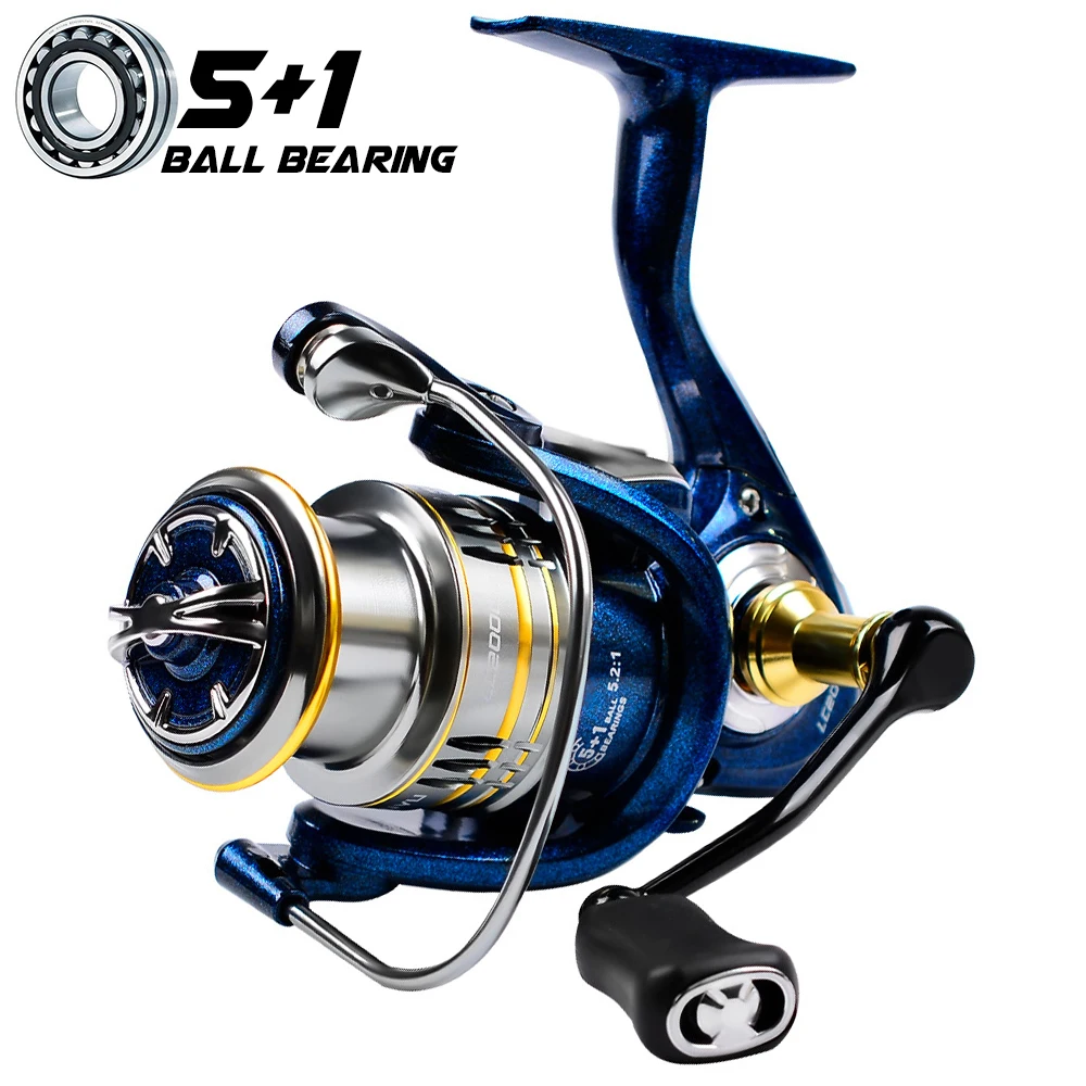 

Spinning Reel 5+1BB 5.2:1 Gear Ratio Super Light Fishing Reel 6KG Max Drag with Aluminum Spool for Pike Trout Pesca