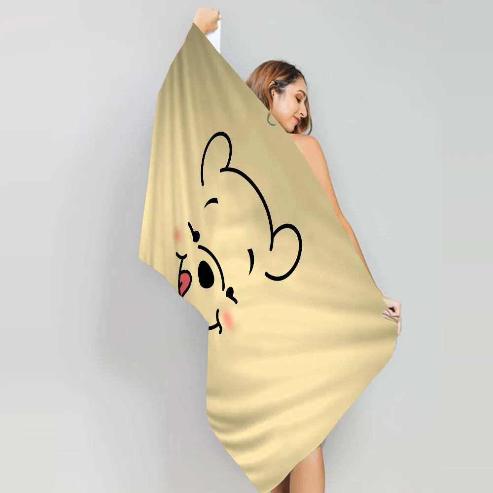 Winnie The Pooh Microfiber Printed Beach Towel Mountain Climbing Yoga Beach Swimming Running Absorbent Soft Towel 2