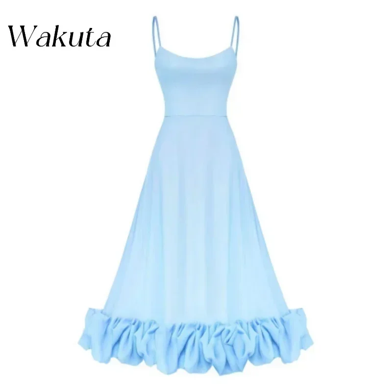 Wakuta Exquisite Square Collar Sleeveless Satin Dresses Ruffled Hem Formal Dinner Cocktail Party A-Line Vestidos De Graduaci&oacute;n