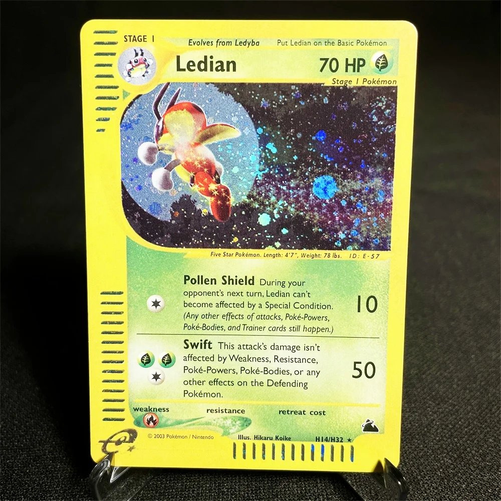 thumbnail image 1 of Pokémon Cards Shining Game Carte Trading Collection Cards E-Card Series Flareon Kabutops Poliwrath Starmie Rhydon Proxy Card, 1 of 5