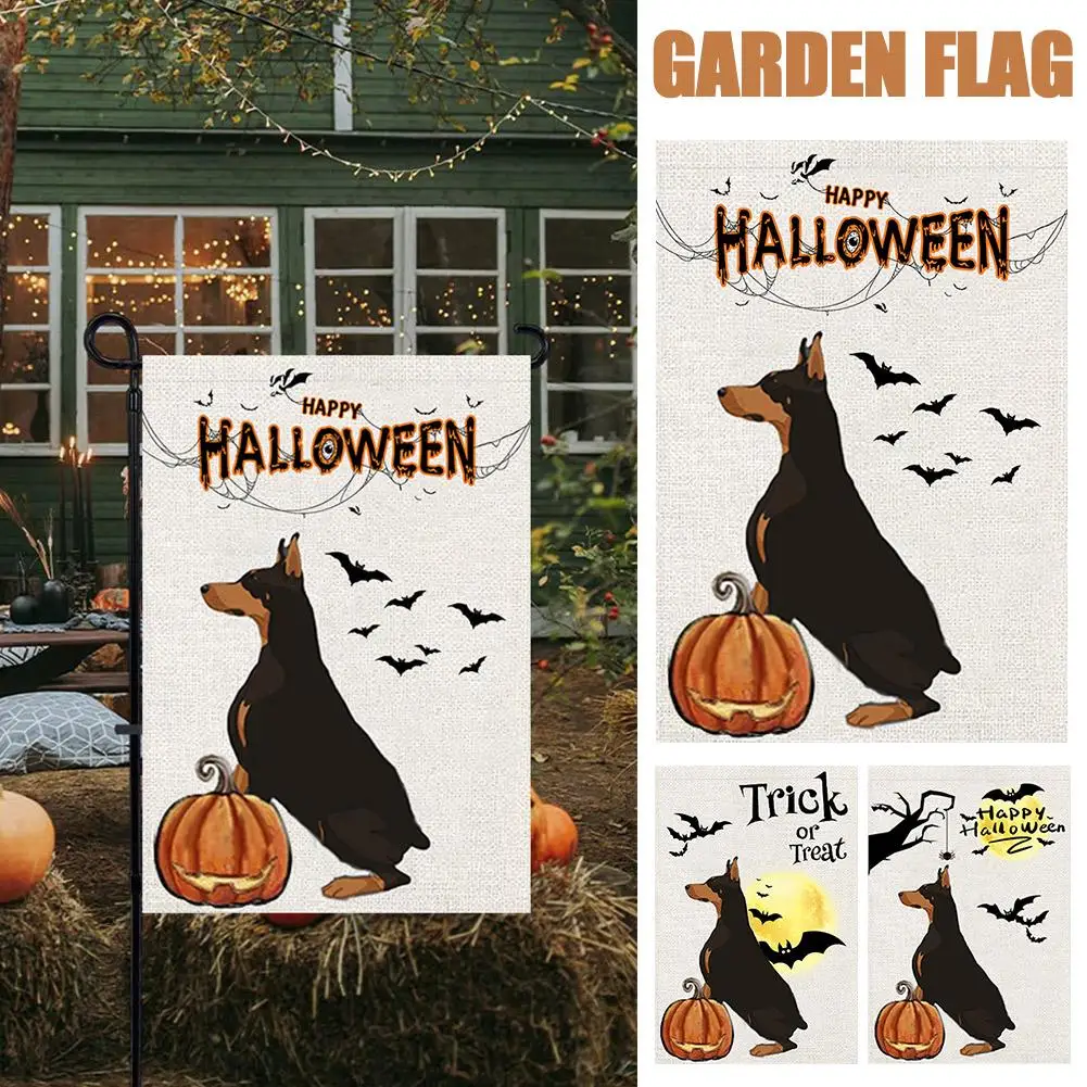 

Halloween Series Creative Festive Garden Flag Puppy Decoration Banner Pumpkin Pumpkin Decor Props Deco Puppy Hanging Garden Q2M7