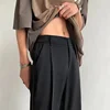 Premium Design Draped Micro Flare Casual Trousers For Men Spring Summer Straight Leg Loose Fit Wide Leg Dragging Long Pants 2