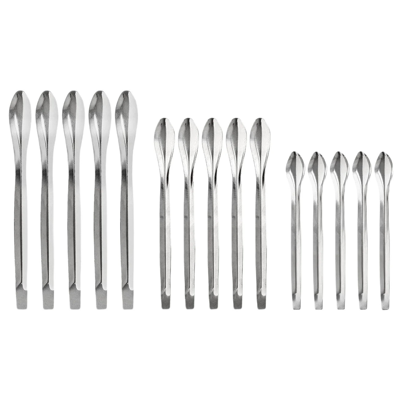 Lab Spatula Stainless Steel 15 PCS Lab Spoon Micro-Scoop Laboratory Tiny Spoon for Reagent Sampling Mixing
