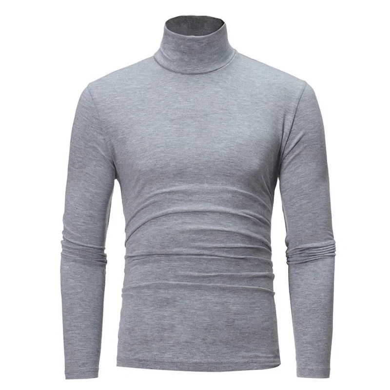 Spring Autumn Thin Men Pullovers Sweaters Turtleneck Knitted Sweater For Men Cotton Clothing Male Sweaters Full Black White Tops 5