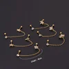 Boucles d'oreilles tendance en acier inoxydable pour femmes, 1 pièce, chaîne à Double perçage, fleur coréenne, Zircon, clous de perçage, bijoux à la mode