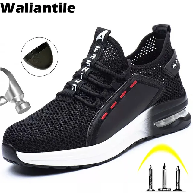 Летняя дышащая рабочая обувь Waliantile для мужчин и женщин, непрокалываемая защитная обувь, мужские ботинки со стальным носком, неразрушаемые кроссовки 1