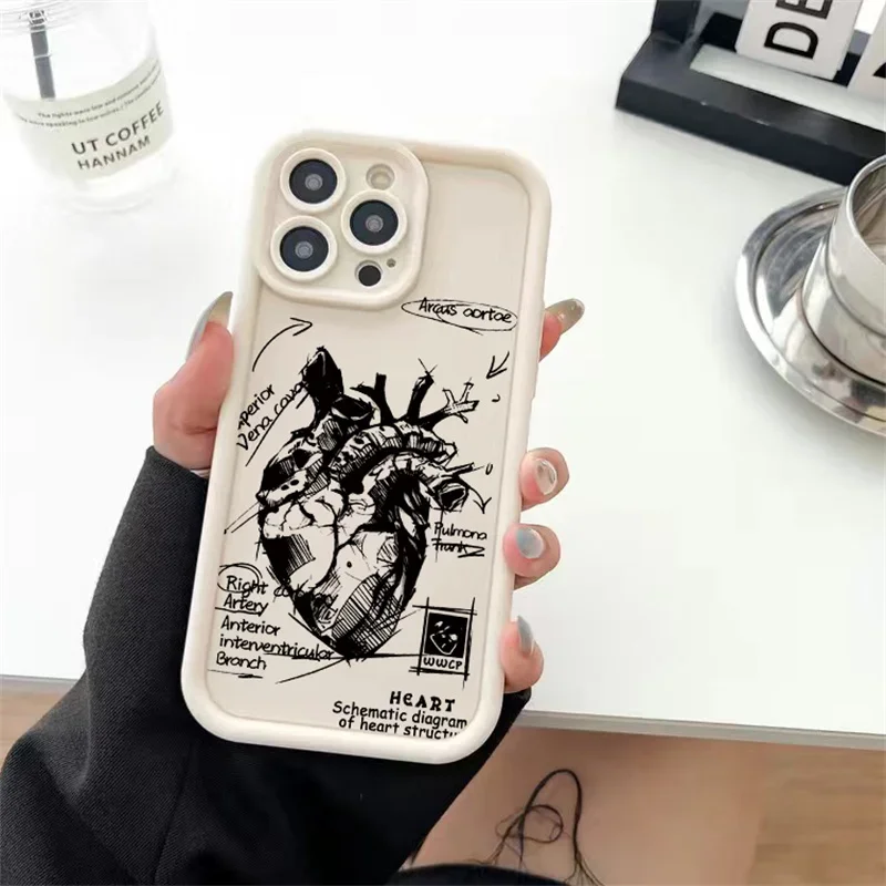 Heart Skull Protective Phone Case