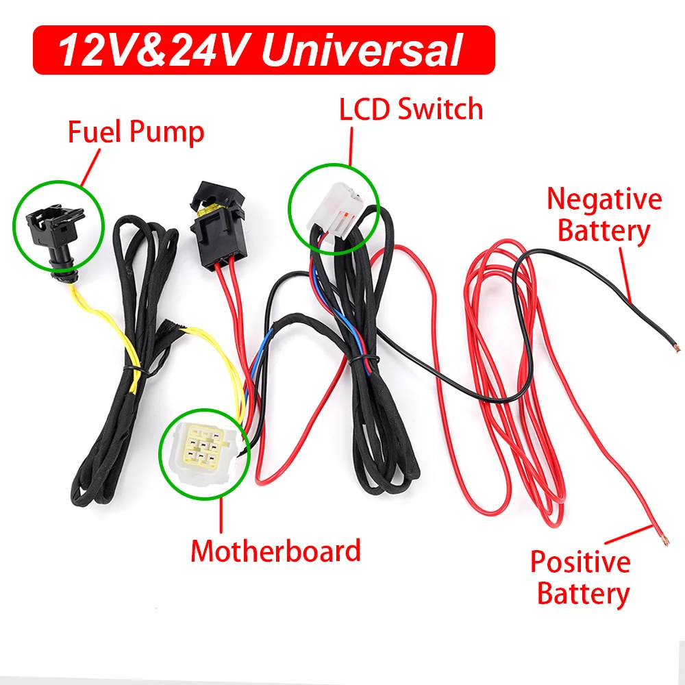 12V / 24V Air Diesel Parking Heater Wiring Harness To Connect Switch Oil pump Starting Power Of The Heater