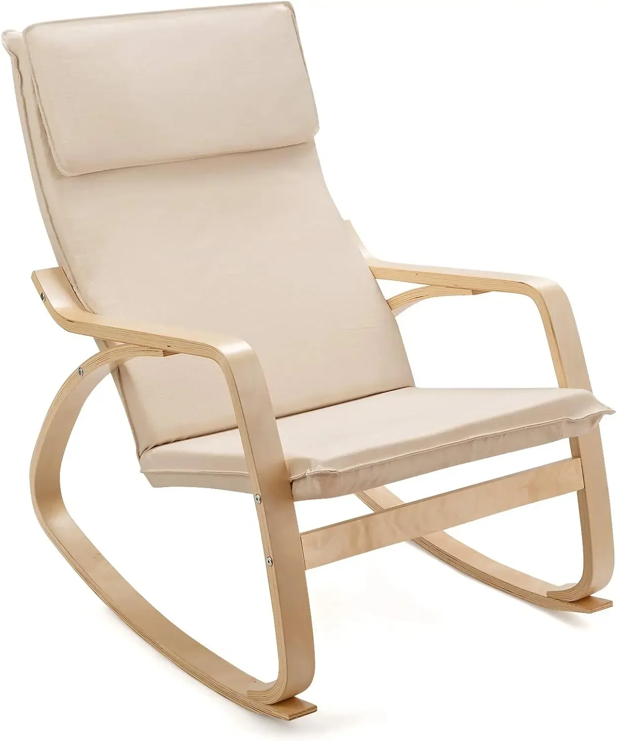 取り外し可能な布張りのクッション付きロッキングチェア、安定