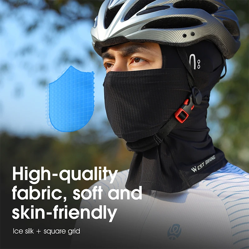 WEST BIKING Summer Cycling Balaclava Ice Silk Sun UV Protection Bicycle Motorcycle Caps Face Cover Fishing Hiking Sports Hats 2