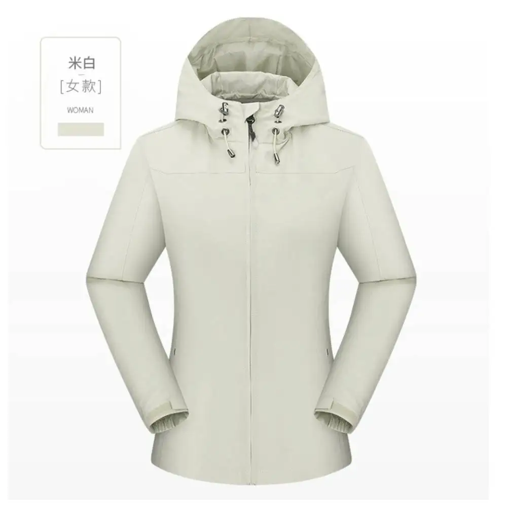 Women Jackets Trendy Lightweight Shell Camping Windproof Hooded Outwear Girl's Skiing Sportwear Lady Waterproof Windbreaker Coat - 4