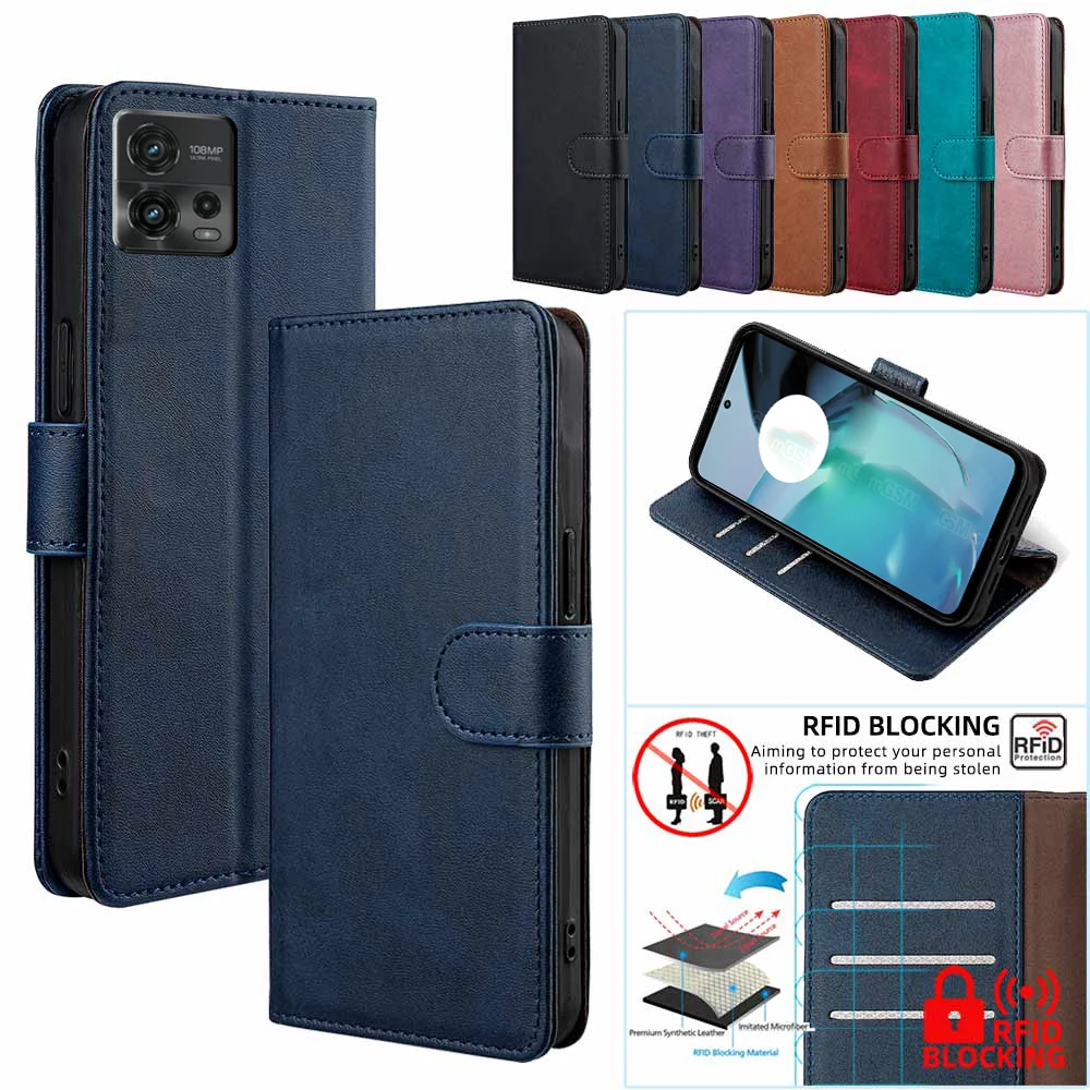 Premium RFID Blocking Leather Flip Cover Phone Case