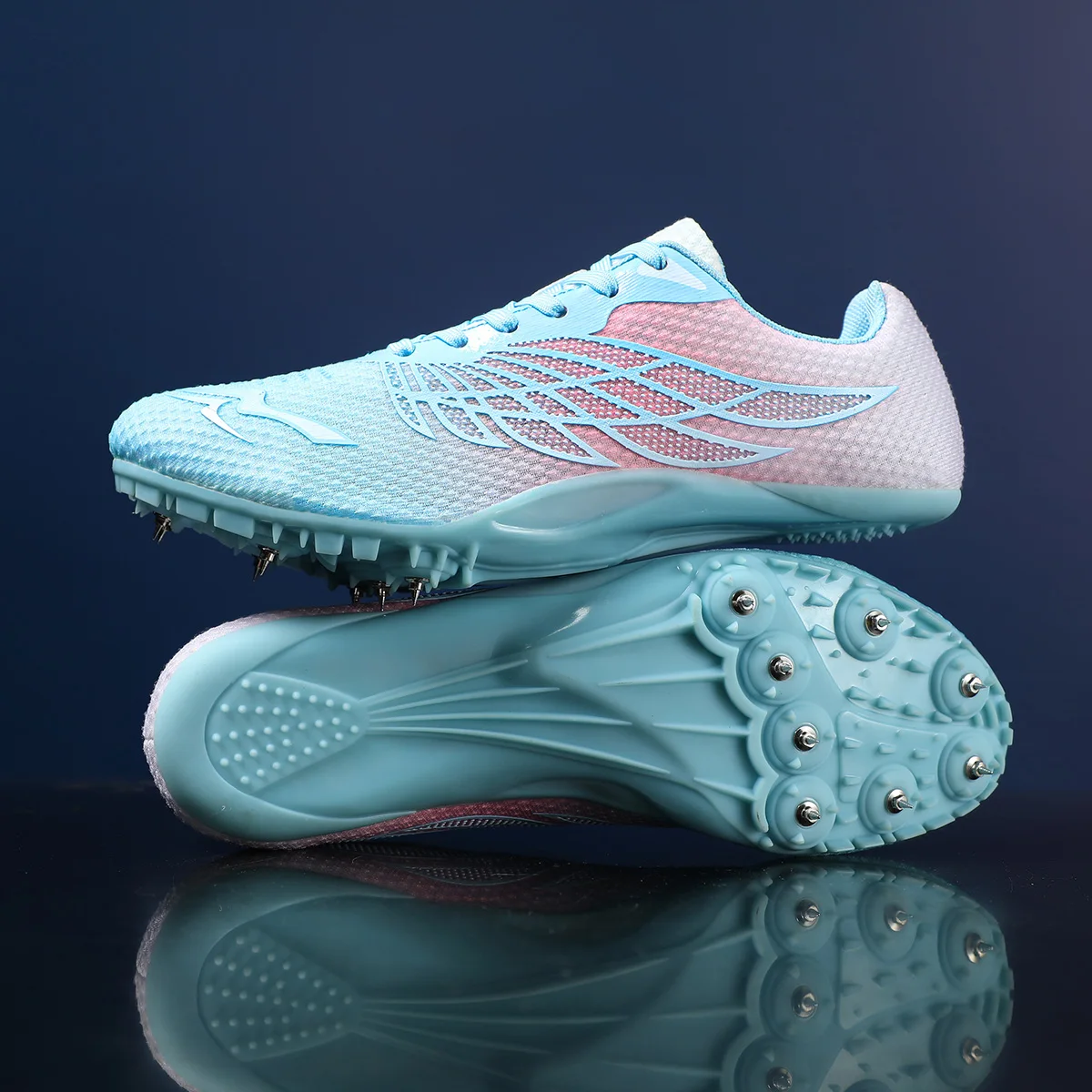 Athletic Shoes Track and Field Spikes Shoes Running Training Sneakers Jump Soft Lightweight Racing Cleats Sprint