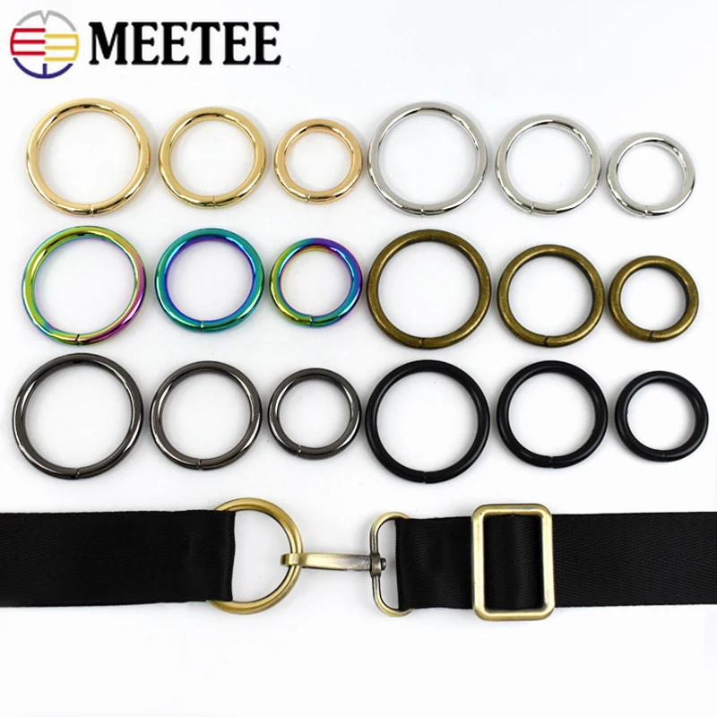 10Pcs Metal O Ring Buckles Open Clasp 16-50mm Connection Keychain Hook Bag Strap Belt Dog Collar DIY Crafts Hardware Accessories