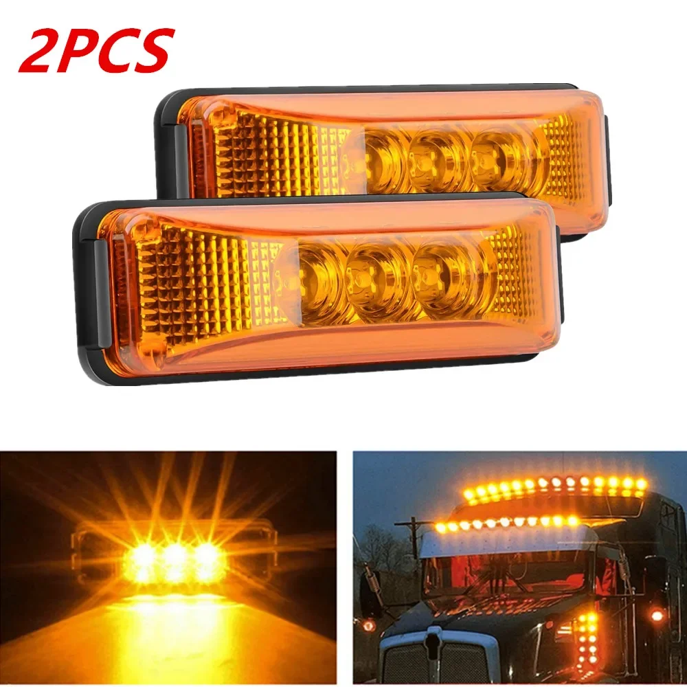 

2PCS 3LED Car Side Marker Clearance Lights for RV Truck Trailer Camper UTV Warning Signal Indicator Lamp Waterproof 12V-24V