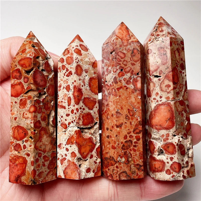 Natural &quotPudding Stone" (India) Crystal Point Healing Stone Quartz Tower Wand Ornament for Home Decor Reiki Energy Gift | Дом и сад