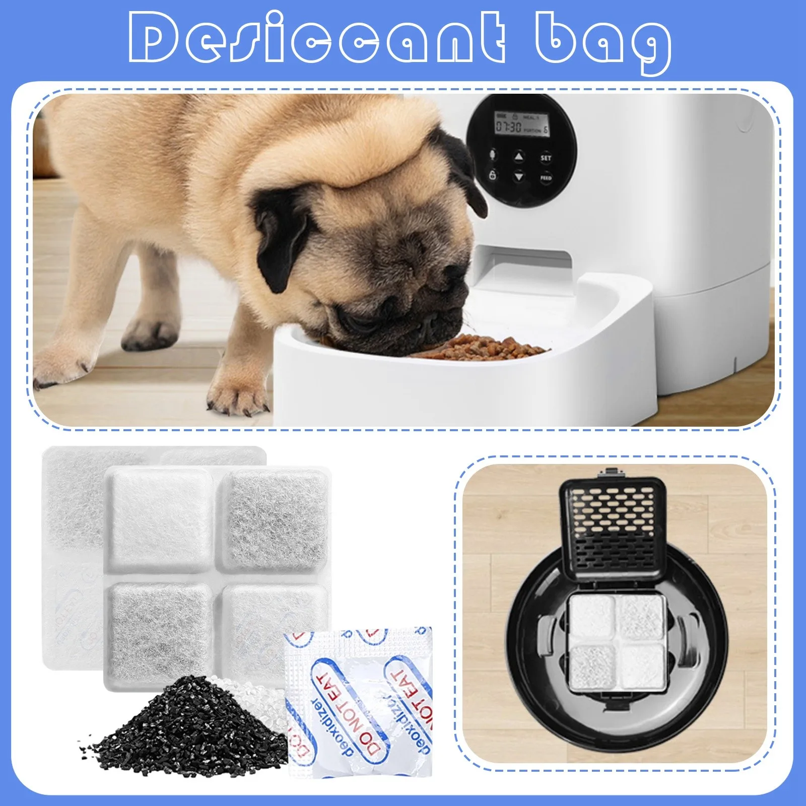 Pet Food Desiccant Bag, Replacement Desiccant Bags Automatic Pet Feeders,Keep Cat Food & Dog Food Dry And Fresh 2