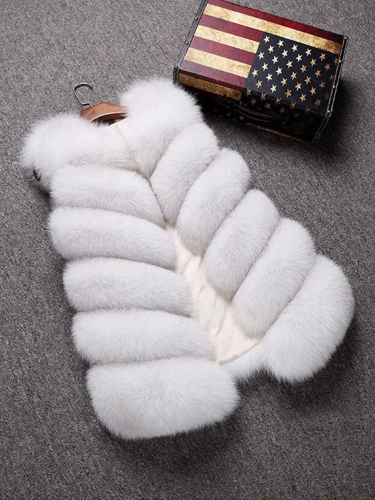 Zarorin Faux Gilet Di Pelliccia Di Modo Del Faux Cappotti Di Pelliccia Delle Donne Senza Maniche Lunga Giacca Di Pelliccia Gilet Fourrure Manteau Femm