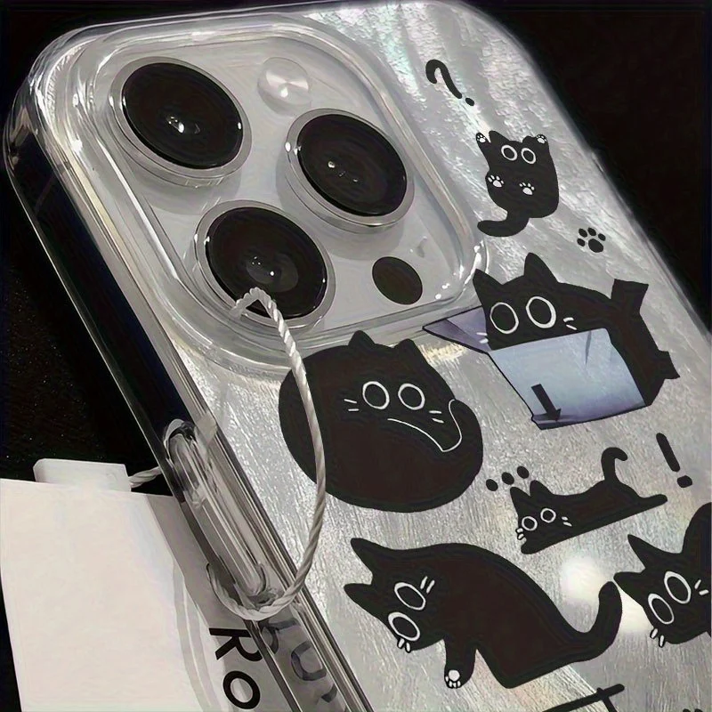 Cartoon Minimalist Cat Phone Case Cover