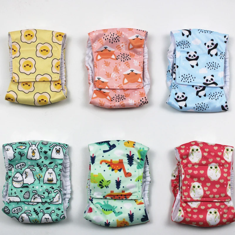 Dog diapers Pet diapers Dog nappies Dog shorts Adjustable Cartoon Animals Pet Dog Diapers Washable Males Absorbent for Dog Reusable Pet Panties Shorts Physiological Pants