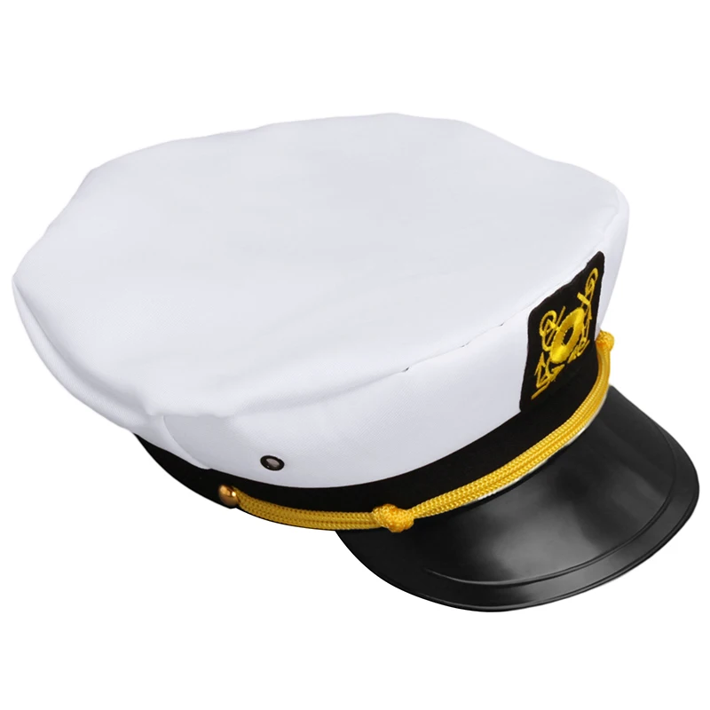 Sailor Hat Navy Marine Hat Sailor Captain Costume Men Yacht Captain Hat Skipper Funny Party Hats Costume Accessories
