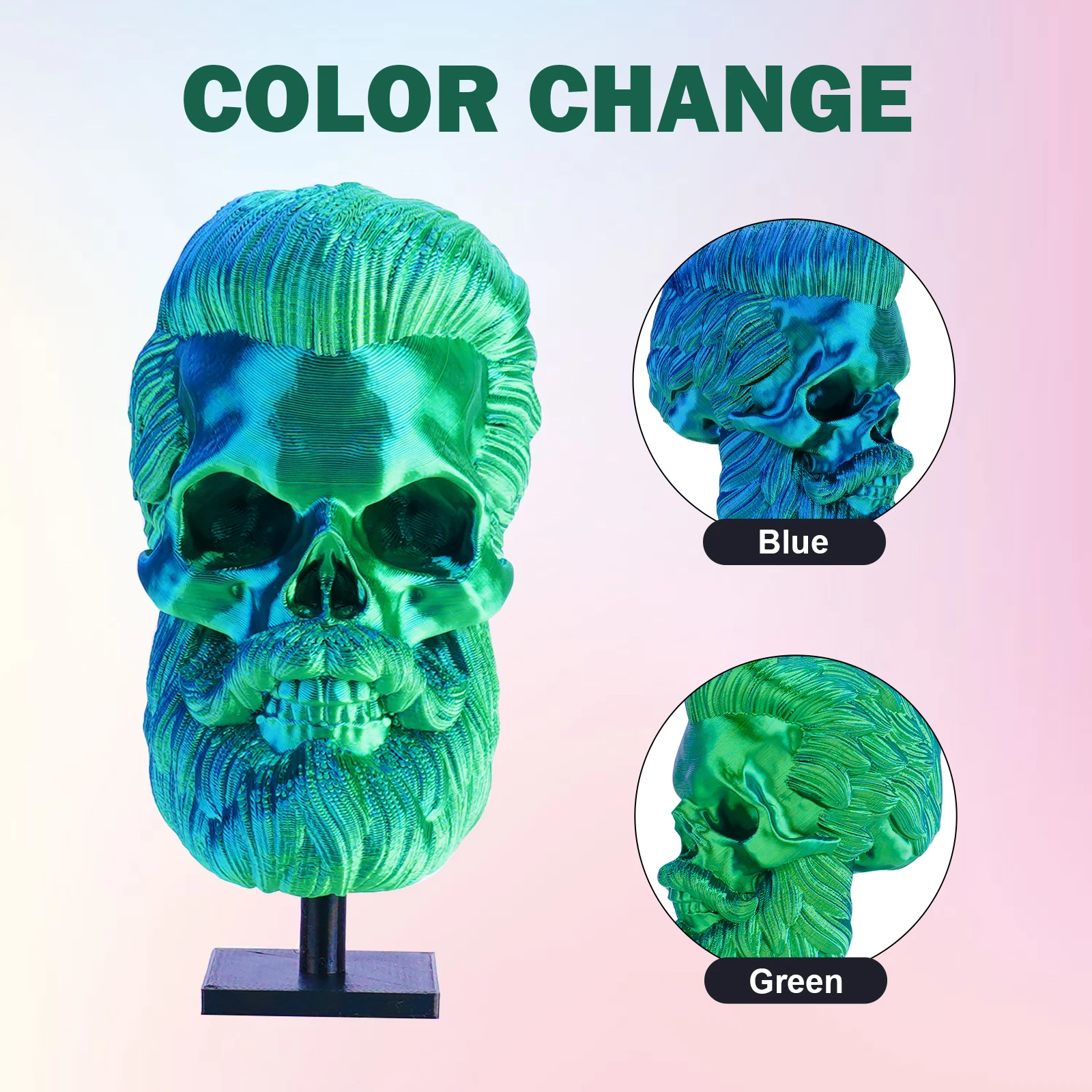 ERYONE FDM 3D 프린터용 실크 PLA 필라멘트, 듀얼 및 트라이 컬러, 임프레소라 3D 프린팅, 1.75mm ± 0.03 하이 퀄리티, 200g