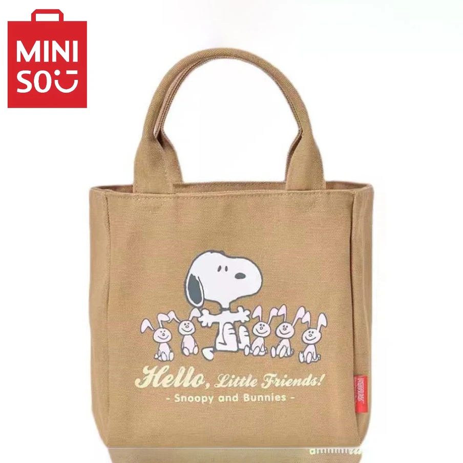 MINISO-Women-s-Canvas-Bag-Snoopy-Bag-Cute-Cartoon-Handbag-Printed ...