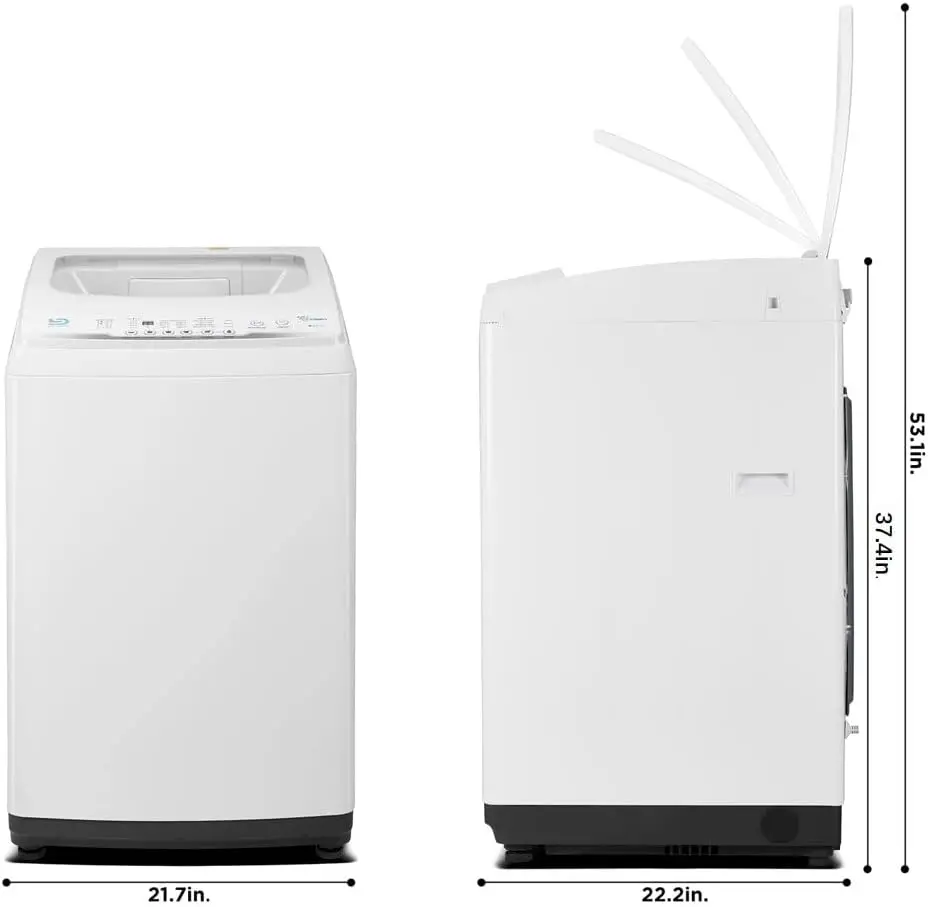 Portable Washing Machine 2.0 Cu.Ft. Compact Washer with Fast Cleaning System 8 Automatic Washing Programs LED Display