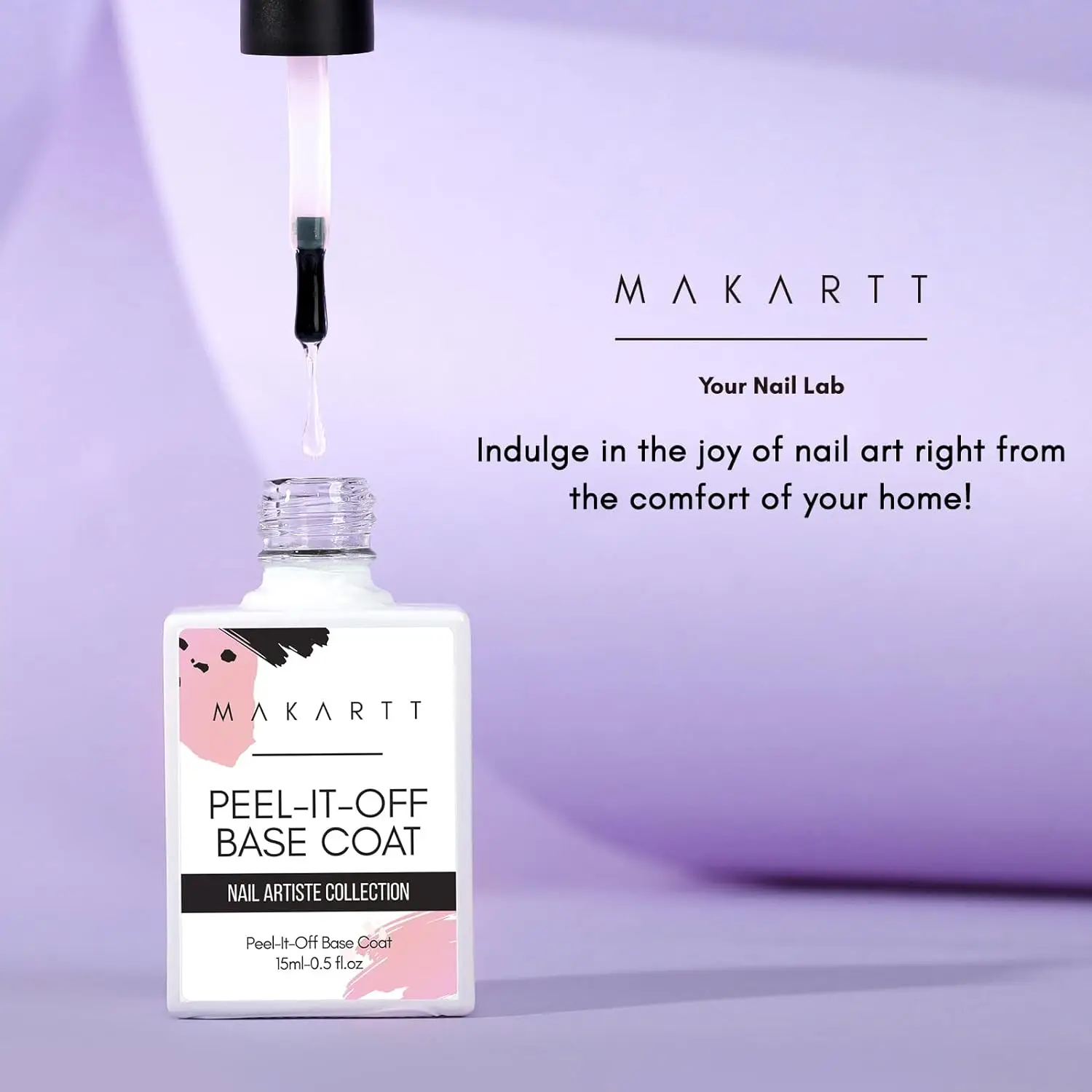 Makartt Peel Off Gel Base Coat for Gel Nail Polish 15ml Peelable Clear Foundation Takeoff Nail Practice Beginners nail gel,nail primer,gel polish base and top coat