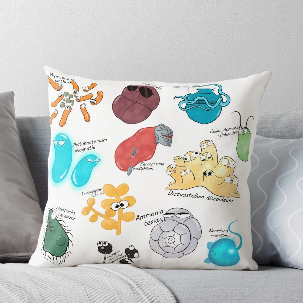 

Microbe Menagerie Throw Pillow Ornamental Pillow Pillow Case Marble Cushion Cover Cusions Cover
