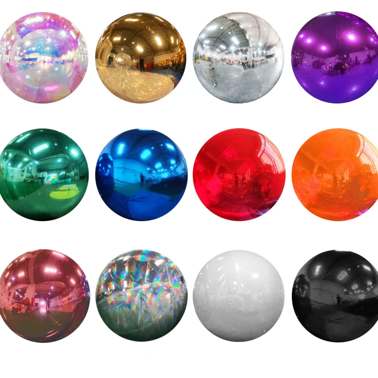 Description Picture 5 of itemHanging inflatable mirror ball giant  balloon for party family wedding opening decoration gold silver black color