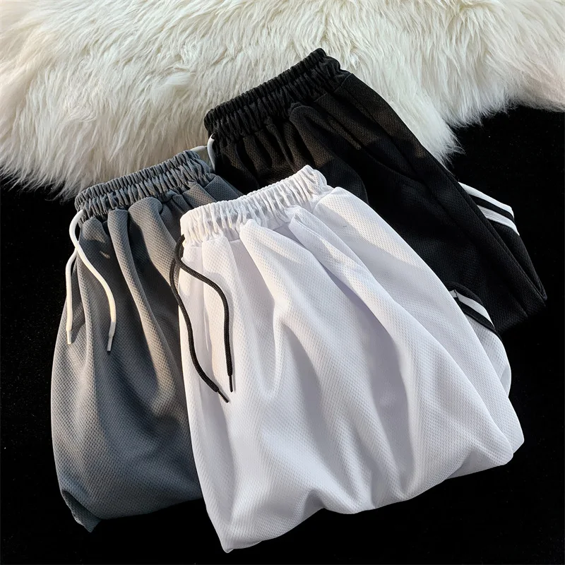 Customizable Sports Shorts Men's Summer Casual Loose Beach Trousers Trendy Split Wide Legged Five Part Trousers