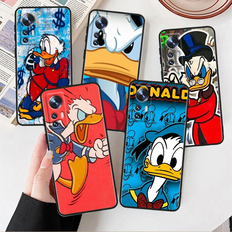 Disney Donald Duck Per Xiaomi Mi 13 12T 12S 12X 11I 11X 11T Play Hypercharge Lite Ultra Pro Custodia Morbida Nera Per Telefono