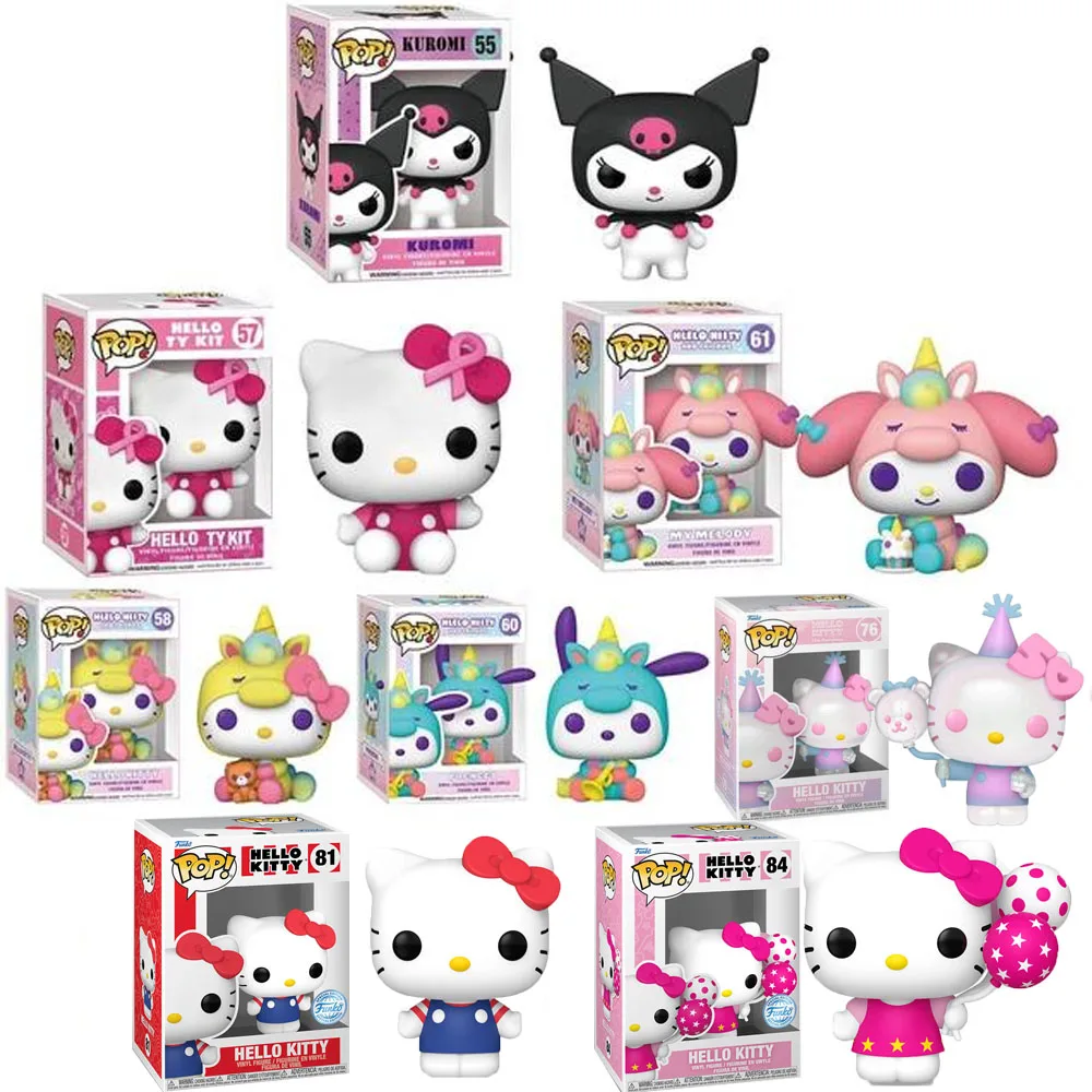 thumbnail image 2 of Funko Pop Pochacco #60 Hello Kitty #57 #58 #75 My Melody #61 Kuromi #85 Sanrio Figuras de acción de vinilo Juguetes Muñecas Regalos para niños, 2 of 5