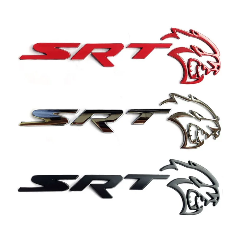 1Pc 3D Metal Car Emblem Badge Per Dodge Challenger Hellcat Srt Side Fender Posteriore Trunk Sticker Styling