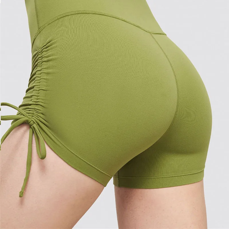 

Summer Seamless Yoga Scrunch Shorts Women Fitness Cycling Shorts High Waist Gym Sport Short Leggings Pleated Drawstring Clothing