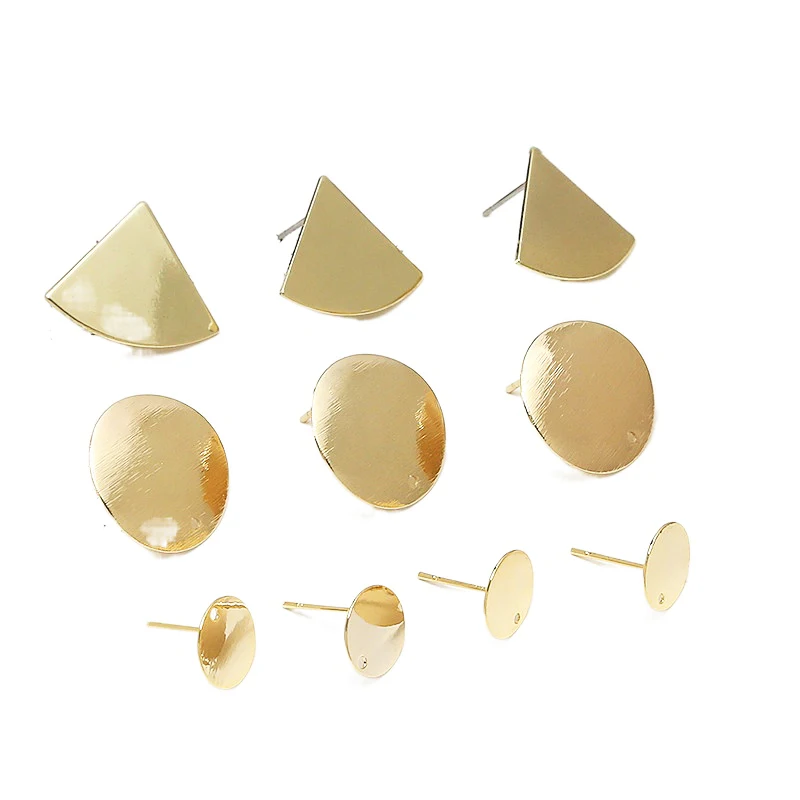 

Smooth geometric COPPER EARRINGS flat bottomed band hanging versatile DIY hand made jewelry earrings accessories materials 5pcs