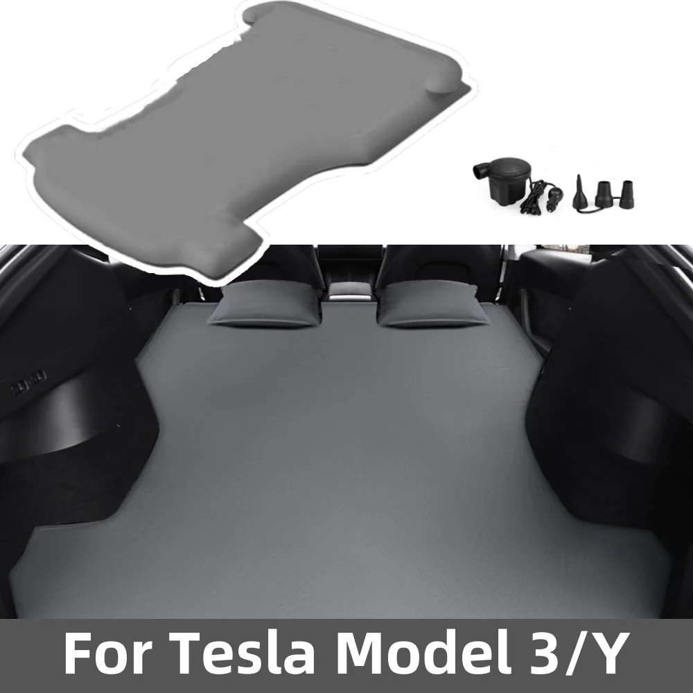 Compatible for Tesla Model 3/Y 2021-2024 Inflatable Air Mattress,with Air Pump and Headrest Portable Air Bed Accessories