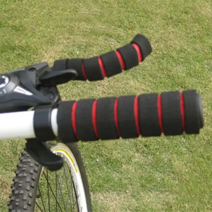 Fahrrad Lenker Griff 1 Paar MTB Fahrradgriffe  Soft Sponge Bar End Griffe,  Alu/Rubber