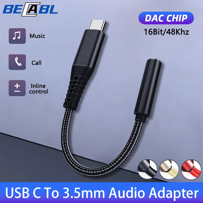 USB Type C To 3.5mm Jack Earphone Adapter DAC Audio Cable Converter For Oneplus Ace 3 2 Pro 12 11R Nord CE3 Google Pixel 8 7 7a