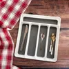 Flatware Tableware Silverware Drawer Organizer with Non-slip TPR Linings Non-Slip Utensil Organizer Plastic Cutlery Tray 3