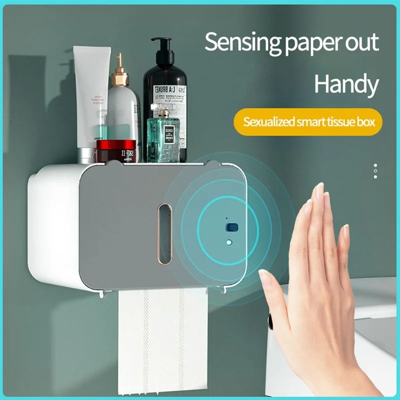 

Lazy Smart Home Tissue Box HolderToilet Paper Rack Wall Mount Wc Induction Automatic Tissue Box tissue holder bathroom organizer