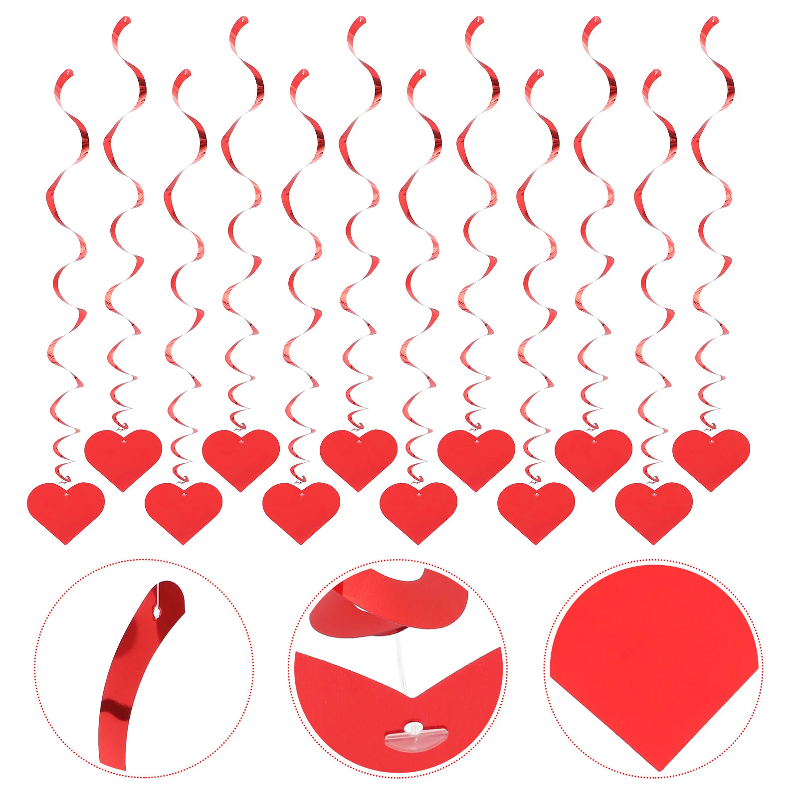 

18 Pcs Heart Spiral Pendant Para Ceiling Trim Pvc Wedding Ceremony