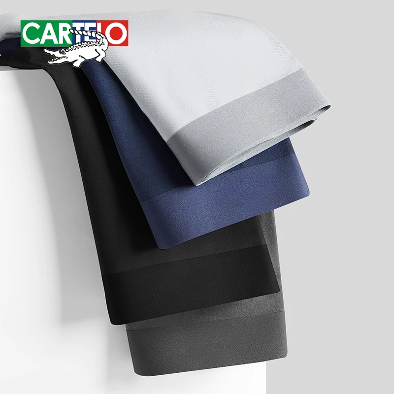 Brand 4PCS Pure Cotton Men Boxer 3A Antibacterial Underpants  Men Underwear Shorts Moisture Absorbent Elastic Male Panties