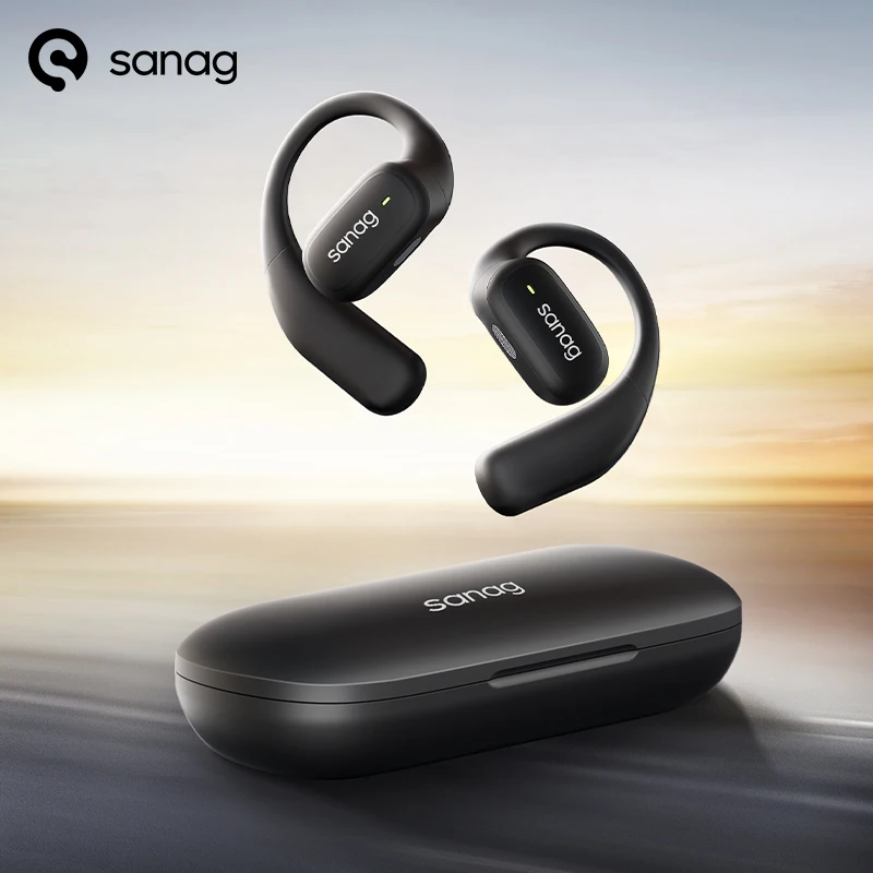 Sanag Z77 Cuffie Bluetooth Wireless Aperte Cuffie Direzionali A Conduzione D'Aria Cuffie Sportive Con Filo Di Titanio A Memoria Flessibile
